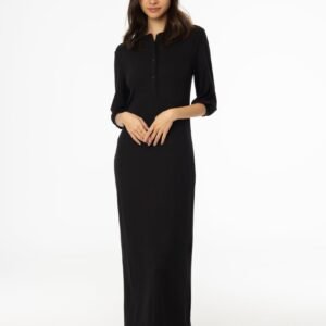 Black 3/4 Sleeve Maxi Dress