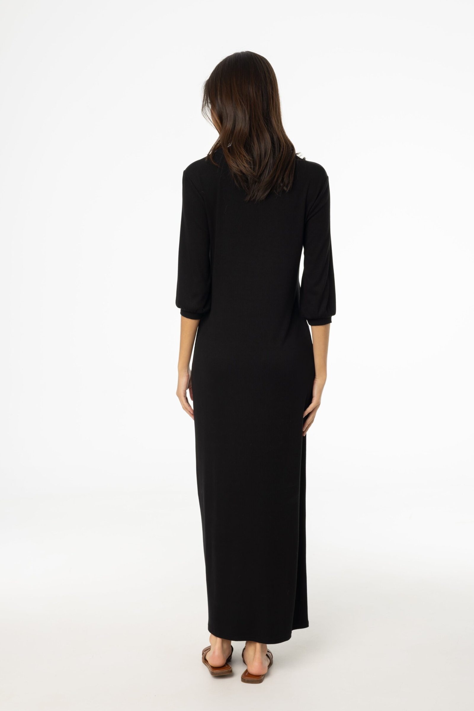 Black 3/4 Sleeve Maxi Dress - Image 3