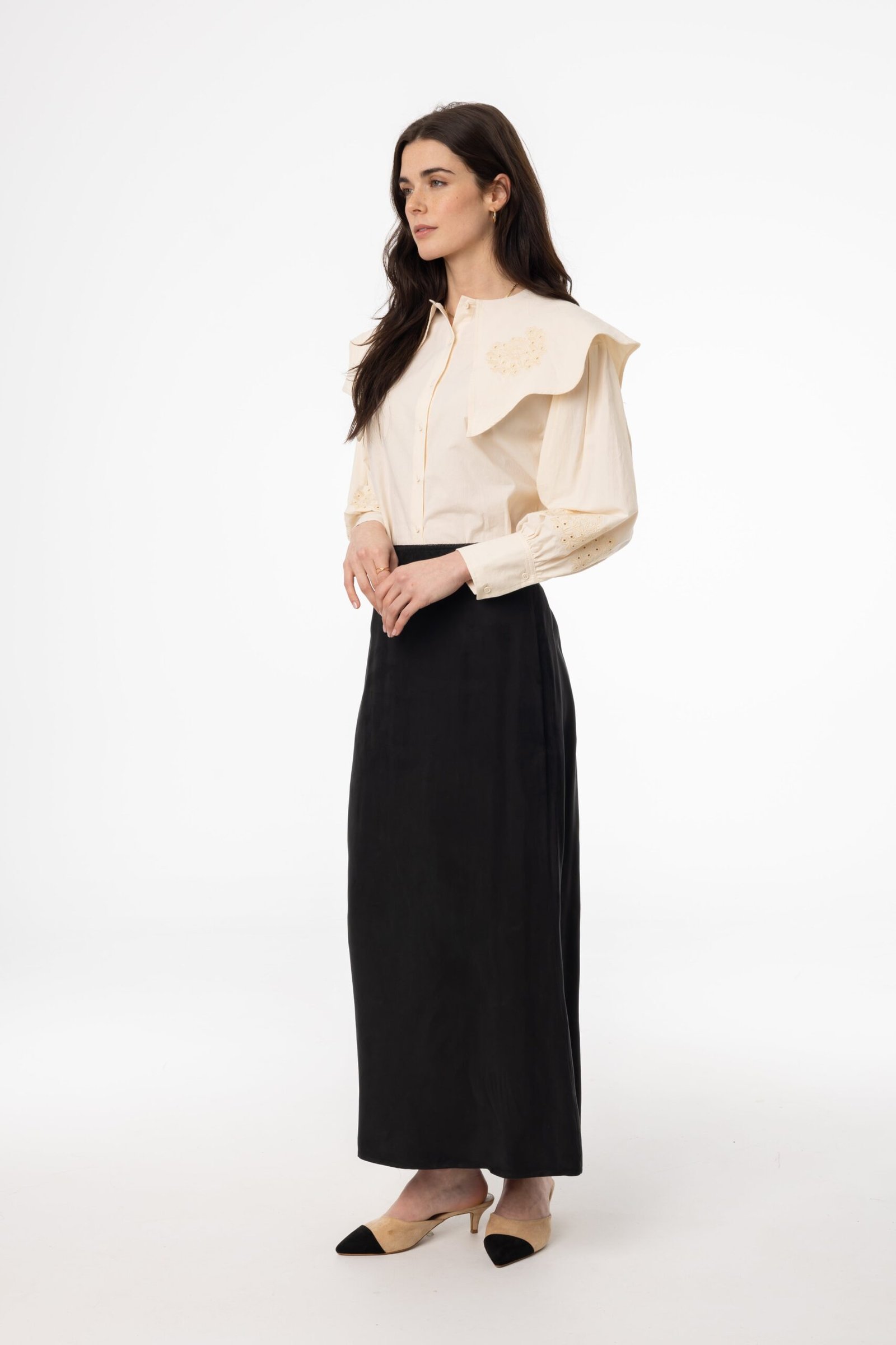 Black A-Line Zipper Slip Skirt - Image 2