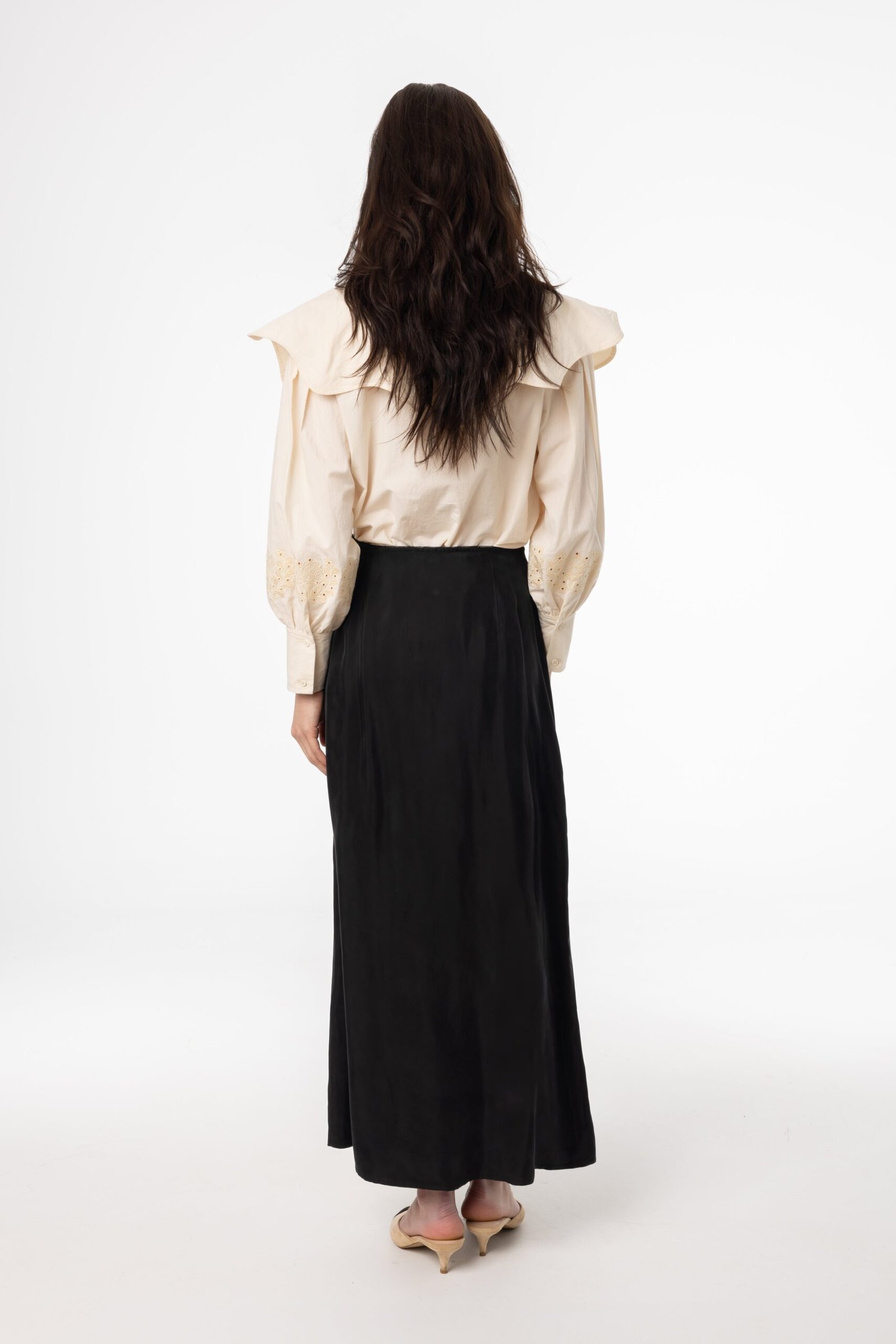 Black A-Line Zipper Slip Skirt - Image 3