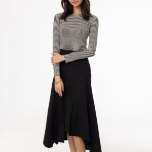 Black Asymmetrical Maxi Skirt