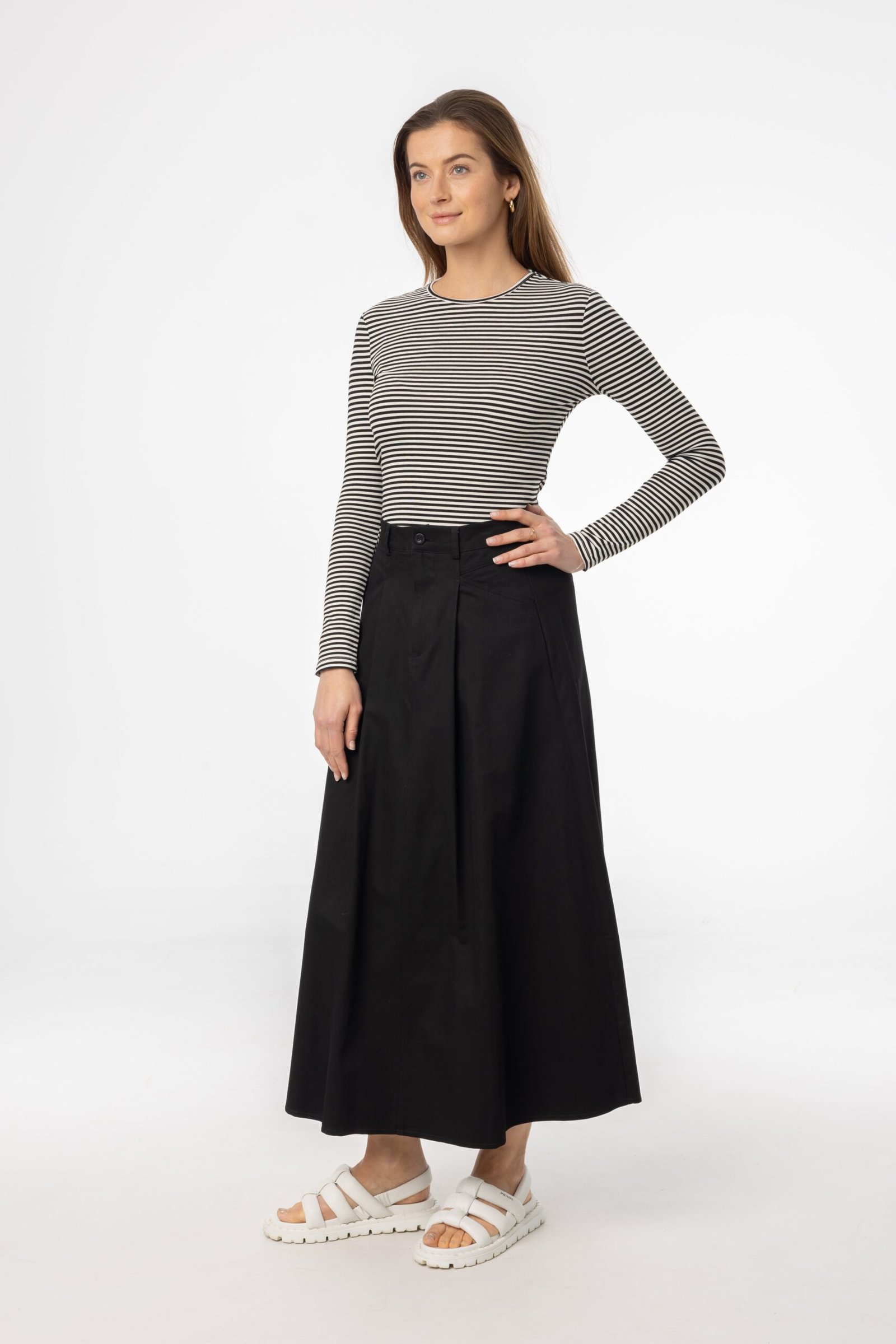 Black Flare Cargo Maxi Skirt - Image 2