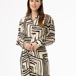 Black Geometric Blouse