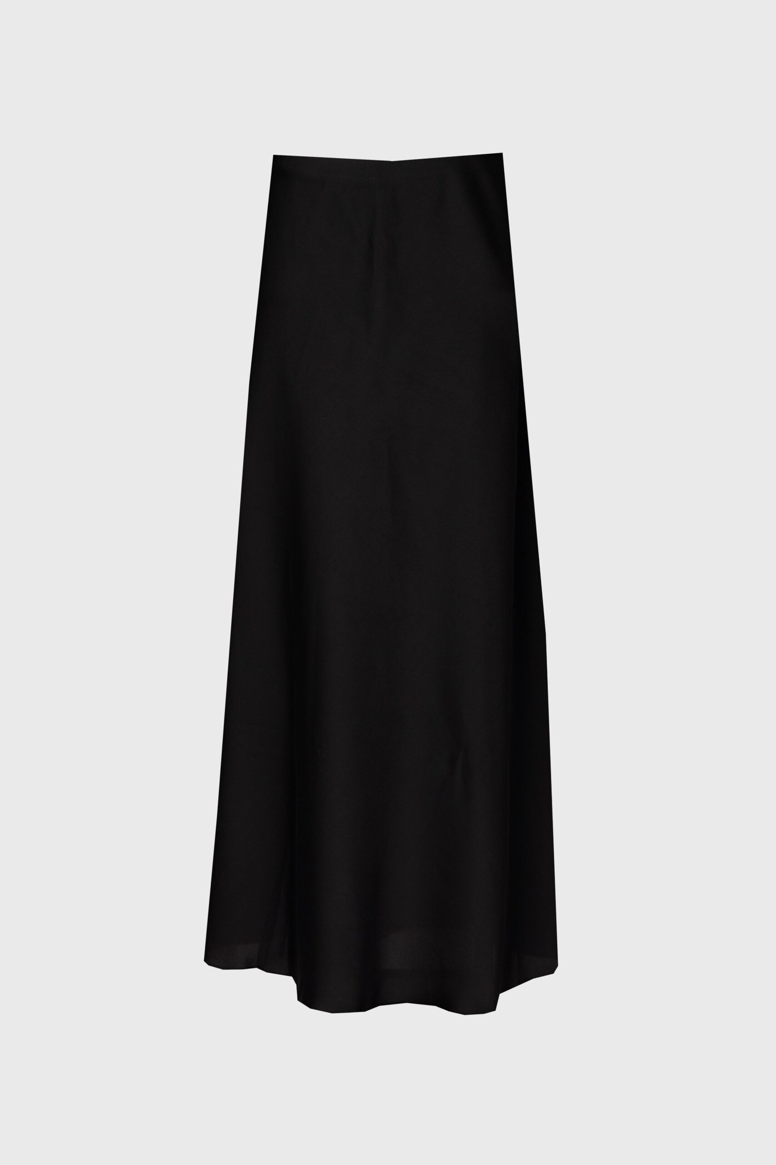 Black A-Line Satin Effect Maxi Skirt - Image 5