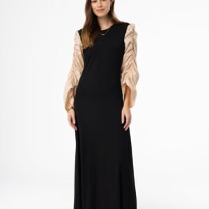 Black and Bone Colorblock Maxi Dress