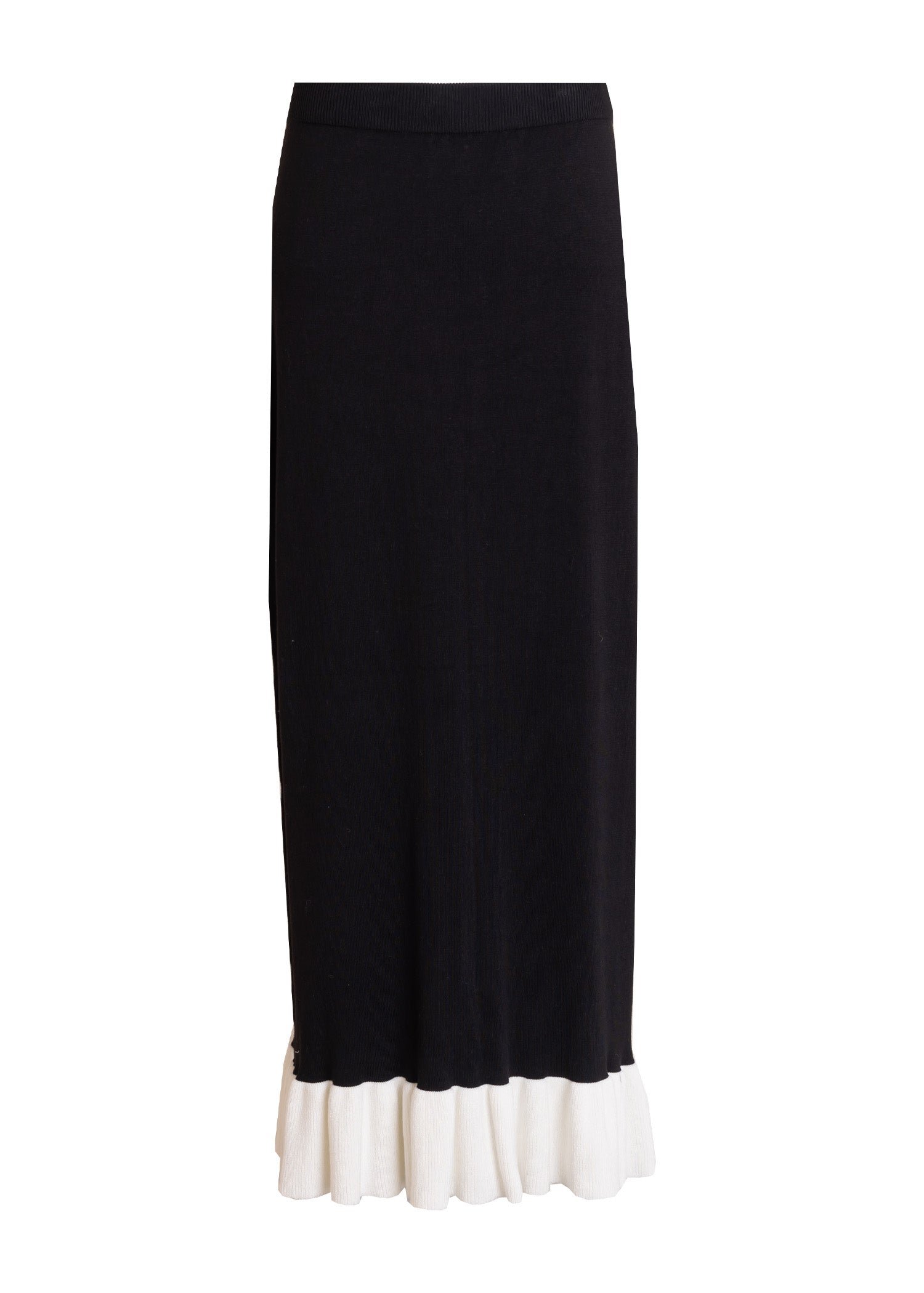 Black and Cream Knit Ruffle Skirt - Image 5