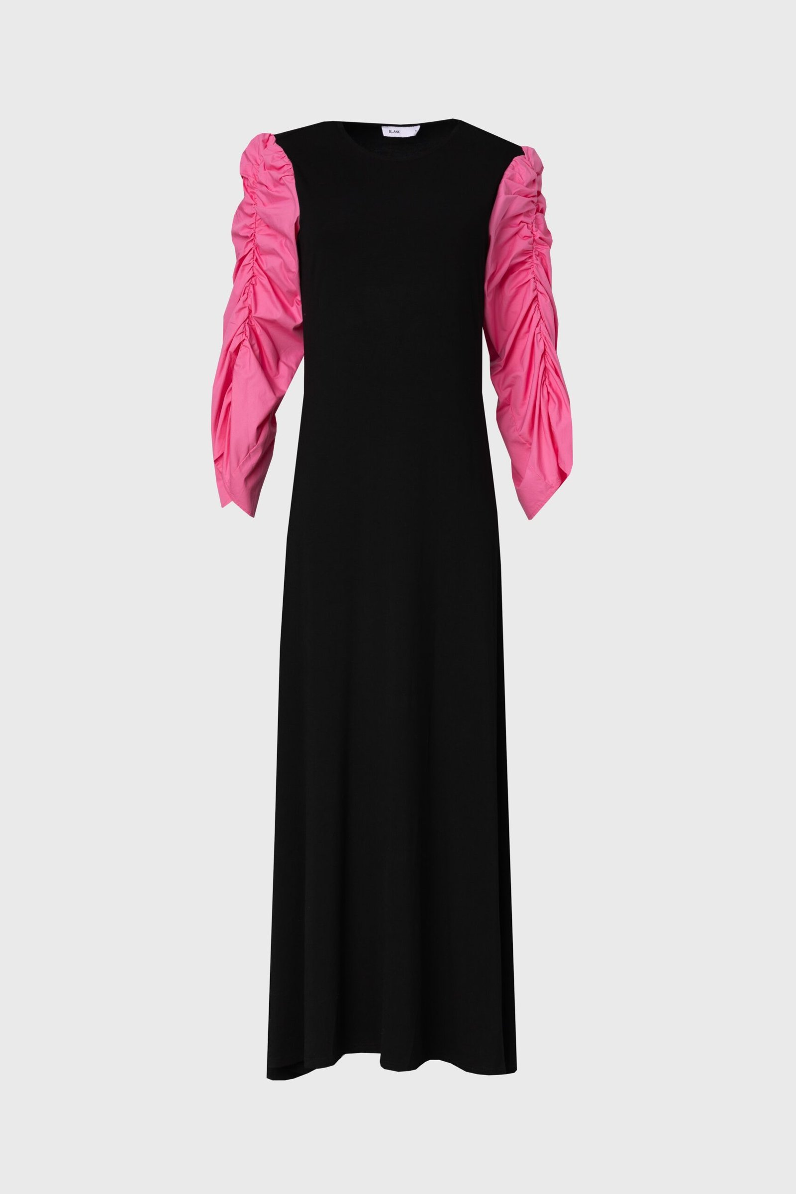 Black and Pink Colorblock Maxi Dress - Image 5