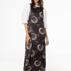 Black and Pink Printed A-Line Slip Jumper