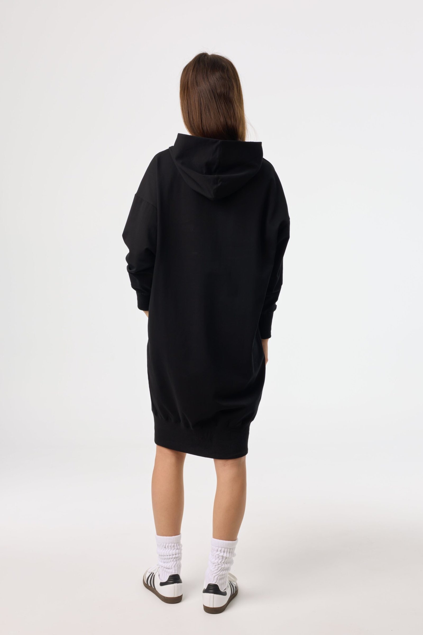 Black and White Zipper Sweatshirt Dress - Image 3